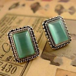 Low Price on Fake Gemstone Opal Earrings Clip Earrings Non Pierced Ear Clip Earrings Temperament E29