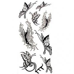 Low Price on 1pc Black Butterfly Angel Waterproof Tattoo Sample Mold Temporary Tattoos Sticker for Body Art(18.5cm8.5cm)