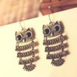 Low Price on Free shipping New hot Korean fashion Elegant Retro metal Pattern Cute Owl Pendant Drop earrings jewelry for women  2014 PD21