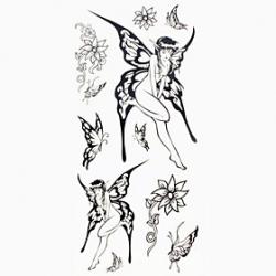 Low Price on 1pc Black Butterfly Genie Waterproof Tattoo Sample Mold Temporary Tattoos Sticker for Body Art(18.5cm8.5cm)